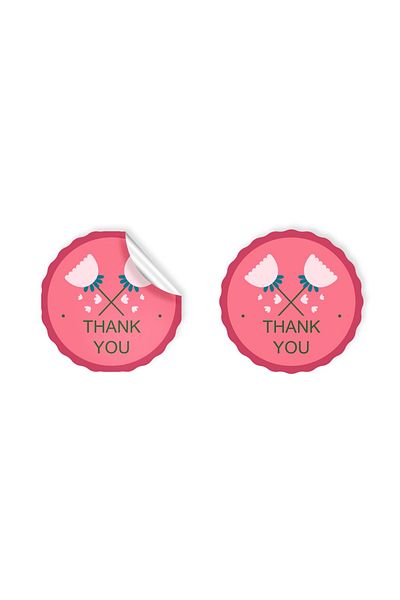 anka design 48 Pieces of Coated Sticker - Packaging and Shipping Label (4X4Cm) - Thank You