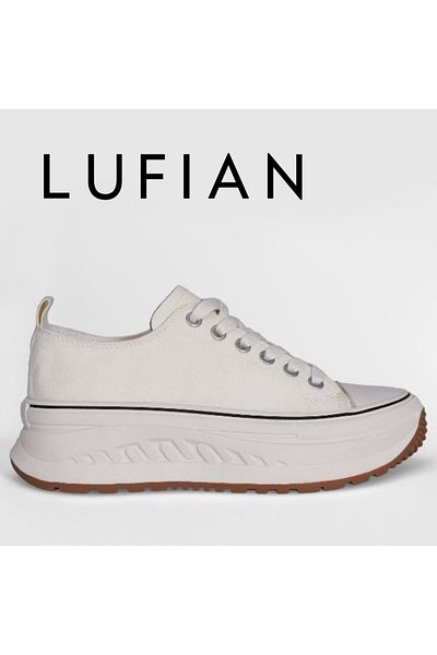 Lufian 121230006   Shay Unisex Δερμάτινο Sneaker - ΛΕΥΚΟ