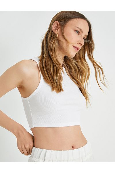 Koton Basic Crop Athlete Halter Neck Cotton