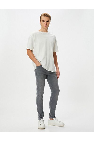 Koton Graue Baumwoll-Denim-Hose für Herren – 4sam40017nd 027