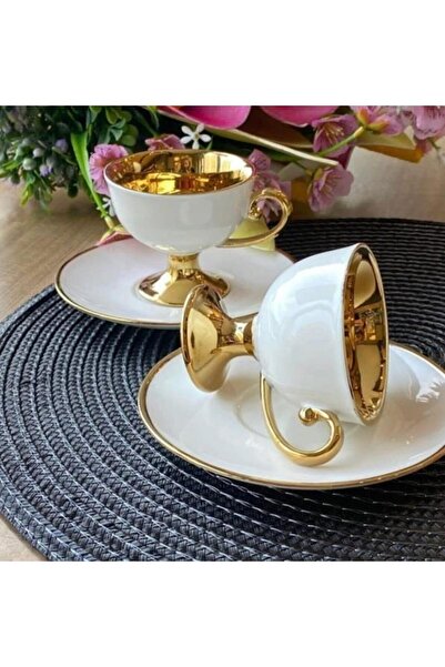 Sembol Victoria Gold White 6-Person Coffee Cup - Vogue-123