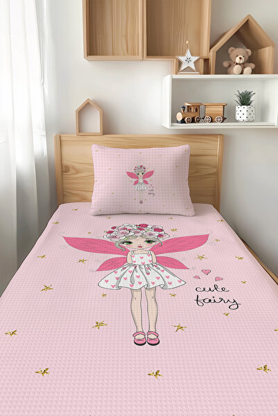 Talia Home طقم بيكيه للأطفال مزين بأجنحة واحدة للفتيات - TLAP-168