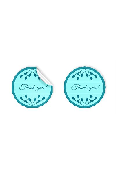 anka design 48 Pieces of Coated Sticker - Packaging and Shipping Label (4X4Cm) - Thank You