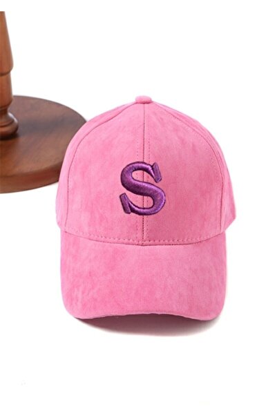 ŞapkaMania Șapcă din piele intoarsa cu litera S mov