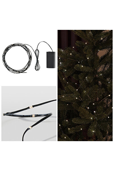 IKEA Strala 40 Led Lambalı Pilli 5,5 Metre Dekoratif Led Işık Zinciri Aydınlatma Zinciri Siyah