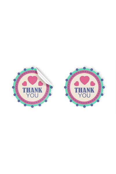 anka design 48 Pieces of Art Stickers - Packaging and Shipping Labels (4X4Cm) - Thank You - 01