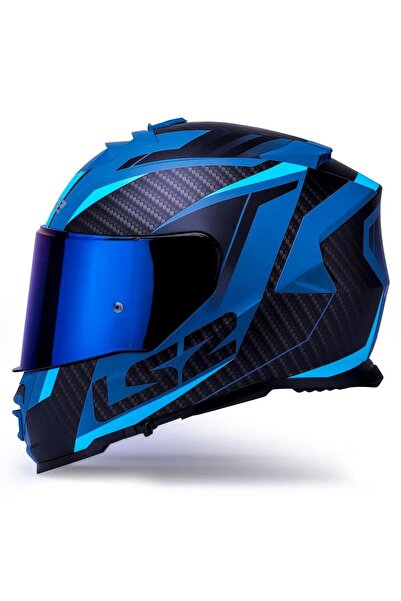 LS2 Storm 2 Racer Full Face Motosiklet Kaskı Şeffaf Gökkuşağı Vizörlü