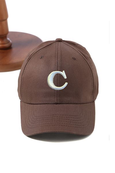 ŞapkaMania Letter C Soft Gabardine Basic Cap