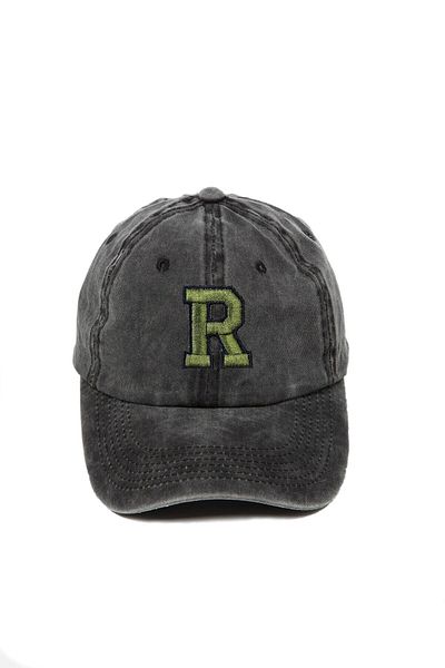 ŞapkaMania R - Washable Baseball Cap with College Font and Letter
