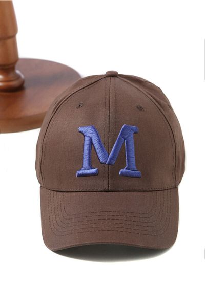 ŞapkaMania Navy Blue M Letter Basic Baseball Cap