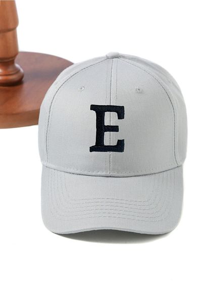ŞapkaMania Basic Baseball Cap with Black Letter E