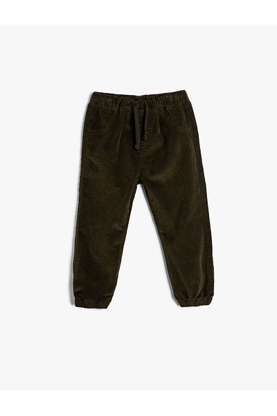 Koton Velvet Jogger Pants Tie Waist Cotton
