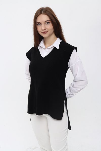 MA ananas Women's V-Neck Belted Long Knitwear Sweater