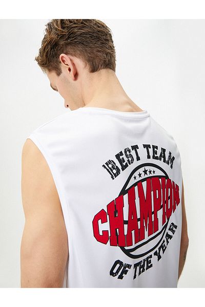 Koton Sportler-Tanktop – ärmelloser Rundhalsausschnitt mit Rückenaufdruck
