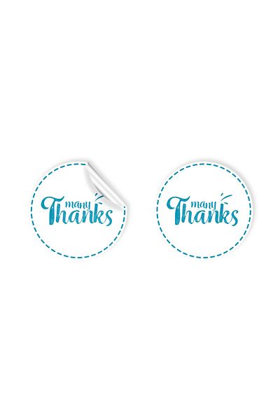 anka design 48 Pieces of Art Stickers - Packaging & Shipping Labels (4X4Cm), Many Thanks