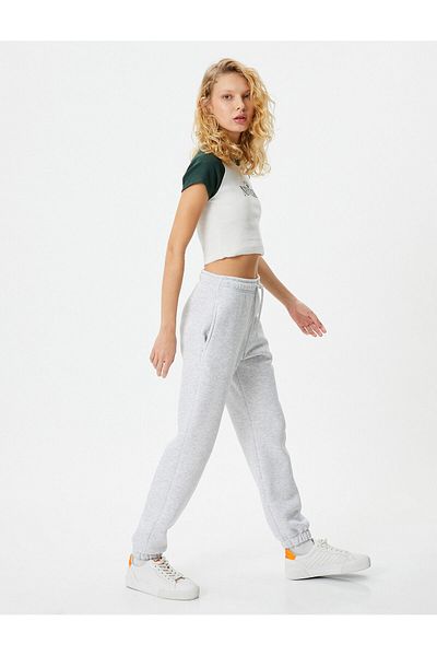 Koton Cotton Comfortable Jogger Sweatpants - with Tie Waist and Pockets