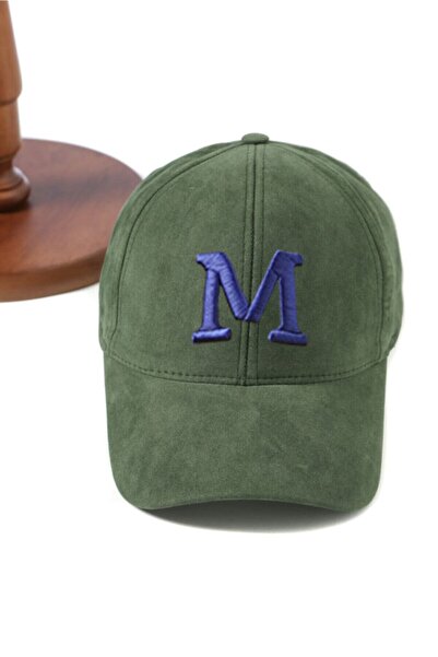 ŞapkaMania Șapcă din piele intoarsa cu litera M albastru bleumarin