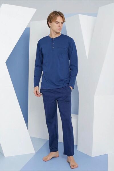 İpek Set de pijamale cu mânecă lungă bumbac 100% pentru bărbați