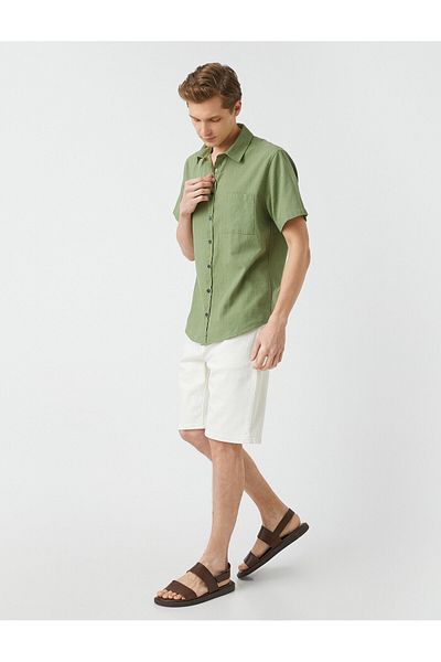 Koton Sommershirt Kurzarm Slim Fit