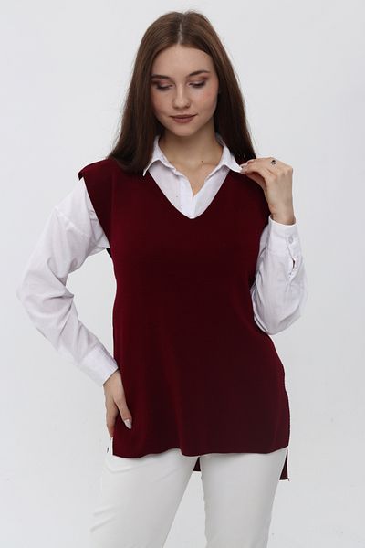 MA ananas Women's V-Neck Belted Long Knitwear Sweater