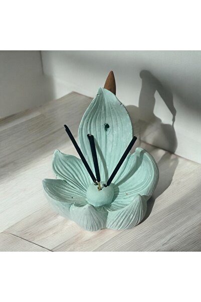 candleistanbul Lotus çubuk ve geri akış tütsülük açık turkuaz renk