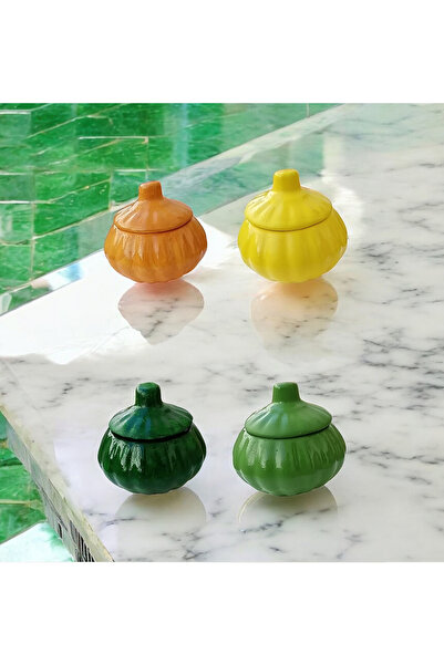 Uğur Böceği Ticaret 4 Pumpkin Presentation Containers - Sugar Bowl Storage Container