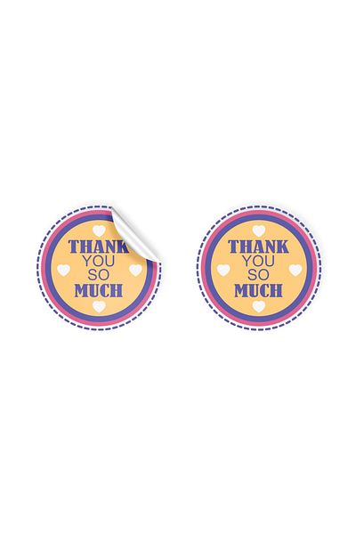 anka design 48 Pieces of Art Stickers - Packaging and Shipping Labels (4X4Cm) - Thank You so Much - 05