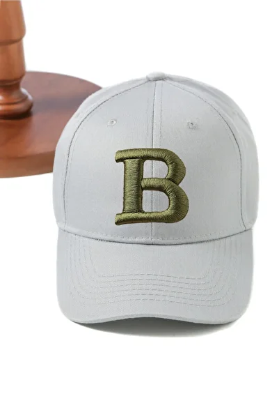 ŞapkaMania Khaki Basic Baseball Cap with Letter B