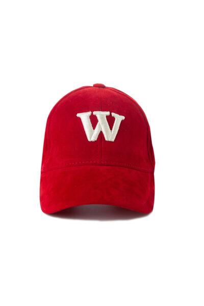 ŞapkaMania W Embossed Letter Suede Cap