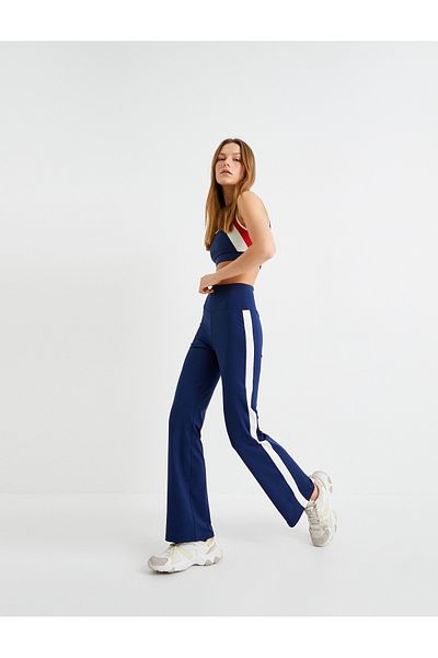 Koton Ψηλόμεσο Slim Fit Spanish Leg leggings - Color Block