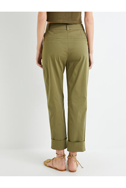 Koton Havuç Pantolon Yüksek Bel Cep Detaylı Pamuklu