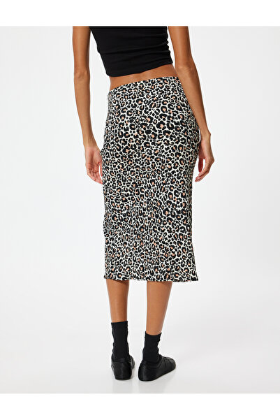 Koton Leopárd mintás szoknya Midi Slit Draped Wrap