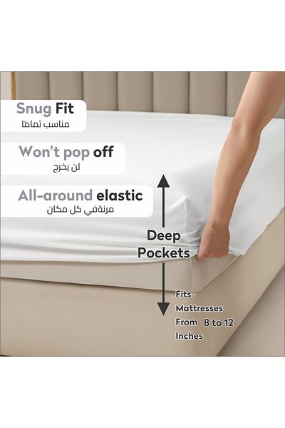 Donetella Fitted Sheet Set – 120x200 cm Twin Size, 1 Sheet + 1 Pillowcase, 30 cm Deep Pocket