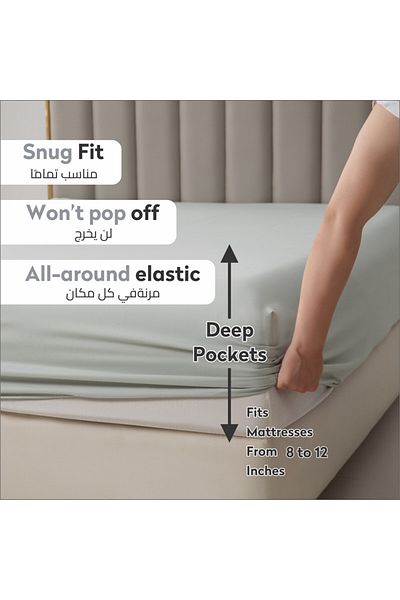Donetella Fitted Sheet - Fits 90x190 Cm Single Size 2 Pcs - 30 Cm Deep Pocket