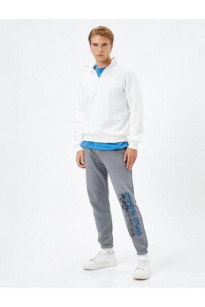 Koton Jogger Sweatpants Far East Printed Lace-up Waist Pocket