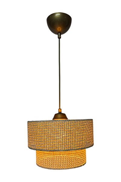 Göksu Lighting Rattan Model Katlı Sarkıt Avize Oturma Odası Salon Hol Antre Yemek Odası