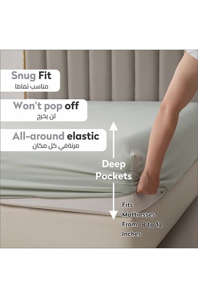 Donetella Fitted Sheet - Fits 90x190 Cm Single Size 2 Pcs - 30 Cm Deep Pocket