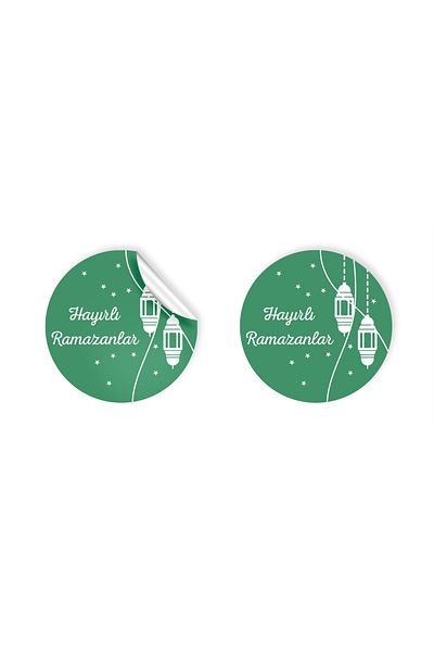anka design Pack of 48 Pieces of Art Stickers for Ramadan - Cargo Labels (4X4Cm) - 01