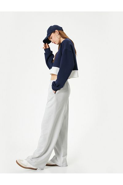 Koton Wide Leg Tracksuit Ribbed Comfortable Fit