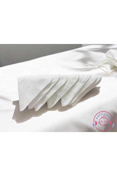 poffibaby Organic Cotton Set of 6 White Color Baby Mouth Wipes