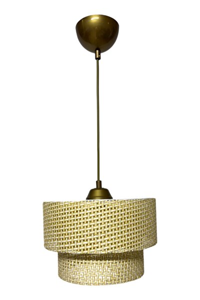 Göksu Lighting Rattan Model Katlı Sarkıt Avize Oturma Odası Salon Hol Antre Yemek Odası