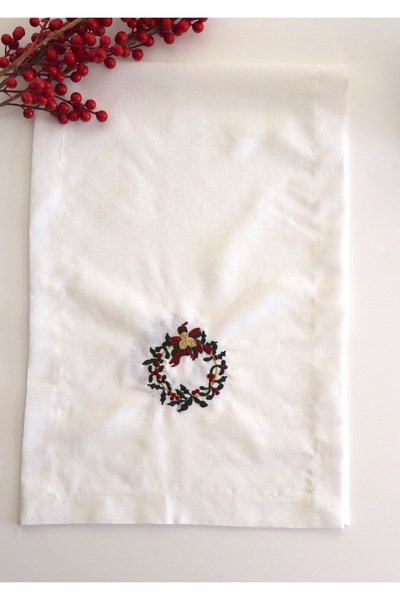 Preza Yeni yıl, Christmas, Yılbaşı  Nakış İşlemeli  Runner