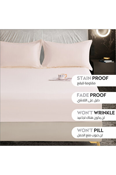 Donetella Fitted Sheet Set – 180x200 cm King Size, 1 Sheet + 2 Pillowcases, 35 cm Deep Pocket