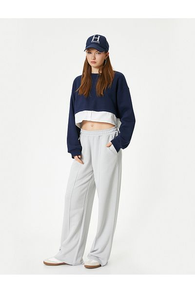 Koton Wide Leg Tracksuit Ribbed Comfortable Fit