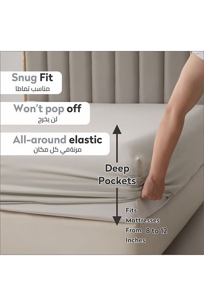 Donetella Fitted Sheet - Fits 90x190 Cm Single Size 2 Pcs - 30 Cm Deep Pocket