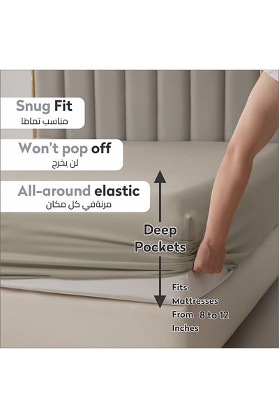 Donetella Fitted Sheet - Fits 90x190 Cm Single Size 2 Pcs - 30 Cm Deep Pocket
