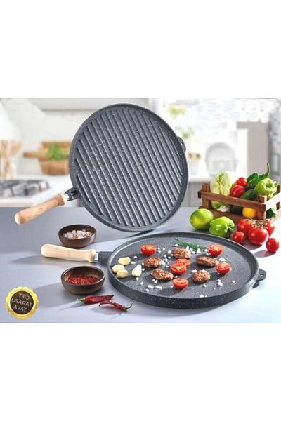 Eda Burak Eda Cast Round Double Sided Grill and Pancake Pan