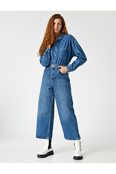 Koton Blugi cu talie inalta cu picioare late - Bianca Jean