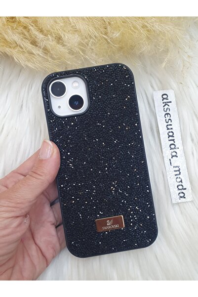 Aksesuarda Moda İphone 14 Plus Uyumlu Taşlı Lüks Markalı Swrovski Kılıf