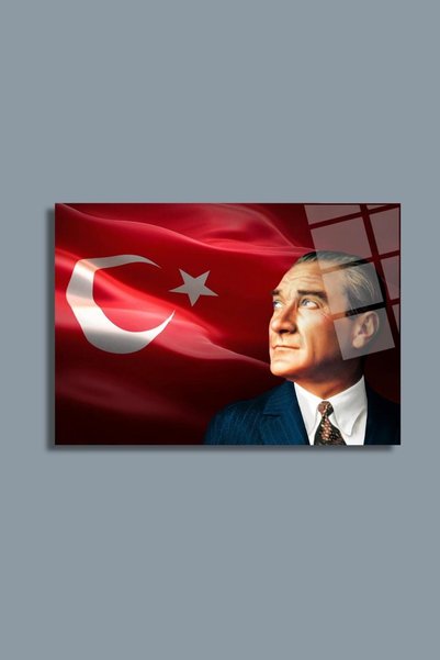 HMDS CONCEPT Atatürk ve Türk Bayrağı Cam Tablo 97